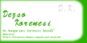 dezso korencsi business card